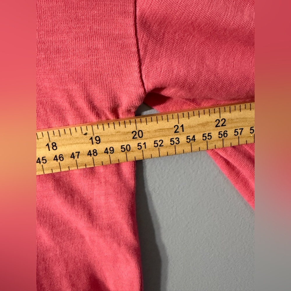 Nation LTD V-Neck Pink Long Sleeve Top Womens XS Cotton Slub Raw Hem Peru - Picture 6 of 7